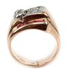 Image 2 : LADIES ART DECO 14K ROSE GOLD DIAMOND & RUBY RING