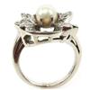 Image 2 : ANTIQUE LADIES 14K WHITE GOLD PEARL & DIAMOND RING