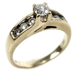 LADIES 14K YELLOW GOLD BRILLIANT CUT DIAMOND RING