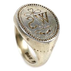 GOLD GENTLEMENS SEAL RING WITH ENGLISH HALLMARKS