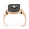Image 2 : MENS 14K YELLOW GOLD DIAMOND & ONYX RING