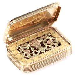 FRENCH 18K YELLOW & ROSE GOLD PILL BOX W/ FILIGREE