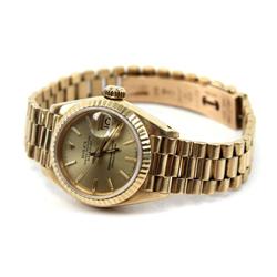 LADIES 18K GOLD ROLEX OYSTER PERPETUAL DATEJUST