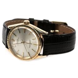 MEN'S ROLEX OYSTER PERPETUAL GOLD W/ LEATHER BAND