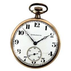 ANTIQUE BURLINGTON 14K POCKET WATCH DATING TO 1909