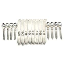 GEORG JENSEN CACTUS DEMITASSE SPOONS AND KNIVES