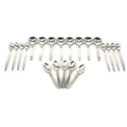 21 GEORG JENSEN CACTUS PATTERN STERLING SPOONS