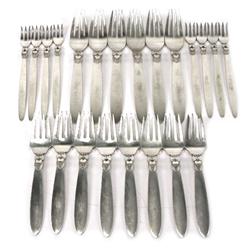 22 CACTUS PATTERN STERLING FORKS BY GEORG JENSEN