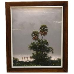 SAM NEWTON FLORIDA HIGHWAYMAN OIL ON BOARD