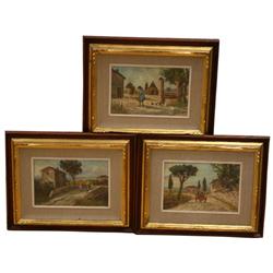 SET OF 3 ORIGINAL ACRYLIC ON BOARD BY ASSUERO