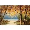 Image 2 : SIGNED 20TH C. ACRYLIC ON CANVAS LANDSCAPE