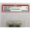 Image 3 : 1926 SPALDING CHAMPION BABE RUTH CARD PSA