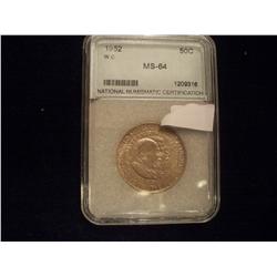 1952 MS-64 Silver Washington Carver Half Dollar