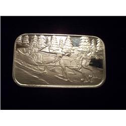 .999 One Troy Oz Fine Silver "Horse & Buggy" Silver Bar