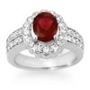 Image 1 : Genuine 2.25ctw Rubellite & Diamond Ring 14K White Gold