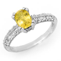 Genuine 2.0 ctw Yellow Sapphire & Diamond Ring 14K Gold