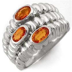 Genuine 1.25 ctw Orange Sapphire Ring 10K White Gold