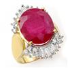 Image 1 : Genuine 15.75 ctw Ruby & Diamond Ring 14K Yellow Gold