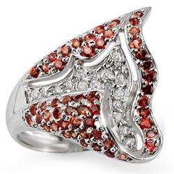 Orange Sapphire & Diamond 2.50 ctw Ring 14K White Gold