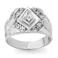 Natural 0.25 ctw Diamond Men's Ring 10K White Gold