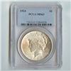 Image 1 : 1924 Peace Silver Dollar PCGS Certified MS63