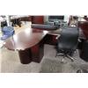 Image 2 : MAHOGANY P-TOP L-SHAPE EXECUTIVE OFFICE SUITE
