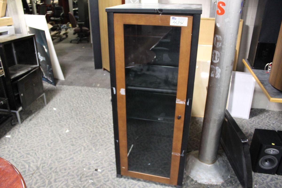 Cherrywood Glass Door Stereo Component Rack