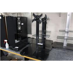 GLASS 2 TIER LCD TELEVISION STAND