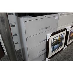 GREY 4 DRAWER LATERAL FILE CABINET