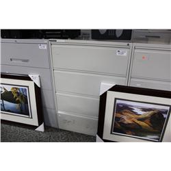 GREY 4 DRAWER LATERAL FILE CABINET