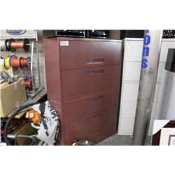 BURNT RUST 5 DRAWER LATERAL FILE CABINET