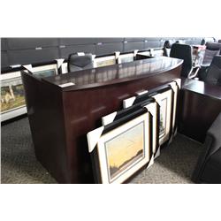 MAHOGANY DOUBLE PEDESTAL BOW FRONT GALLERY