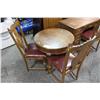 Image 1 : ANTIQUE HALL TABLE WITH 3 LEATHER SEAT CHAIRS
