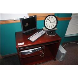 CART WITH COMPUTER EQUIPMENT PLUS MISC.