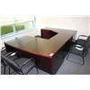 Image 1 : MAHOGANY U-SHAPED EXECUTIVE DESK