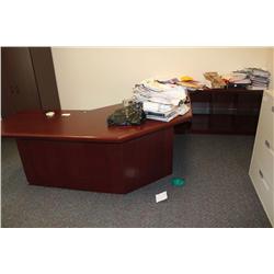 MAHOGANY S-SHAPED CUSTOM BUILT EXECUTIVE SUITE