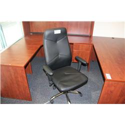 BLACK LEATHER ERGONOMIC EXECUTIVE CHAIR