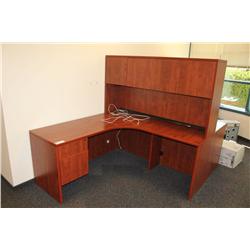 CHERRY CORNER DESK WITH HUTCH