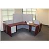 Image 2 : 9 PERSON WORKSTATION WITH MAHOGANY WORKSURFACES
