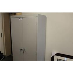 GREY 6' TALL 2 DOOR STORAGE CABINET