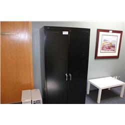 BLACK 6' TALL 2 DOOR STORAGE CABINET