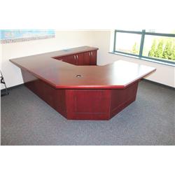 MAHOGANY U-SHAPED EXECUTIVE OFFICE SUITE
