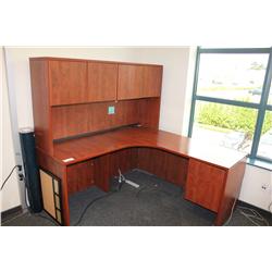 CHERRY CORNER DESK WITH HUTCH