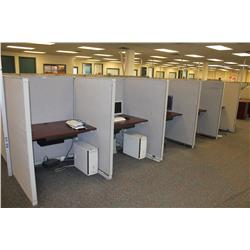 10 PERSON GREY/MAHOGANY TELEMARKETING STATION