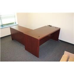 MAHOGANY L-SHAPED DESK