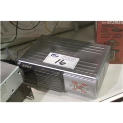 SONY CD CHANGER WITH ASSORTED SPEAKERS & AMP