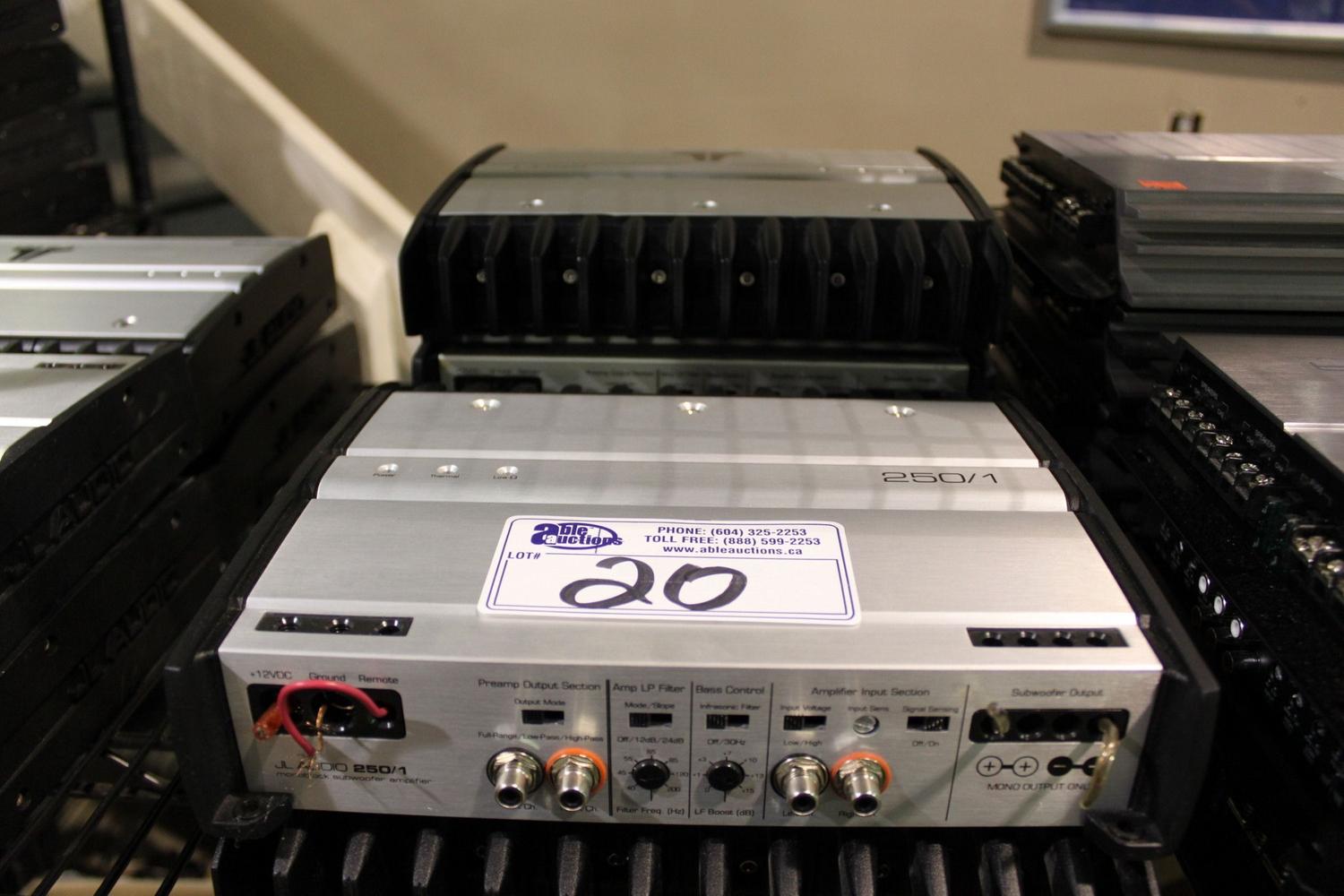5 JL AUDIO 250/1 AMPLIFIERS
