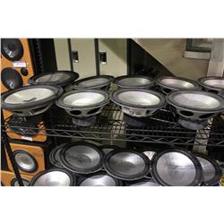SHELF OF ASSORTED SPEAKERS