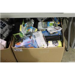 BOX OF ASSORTED STEREO EQUIPMENT