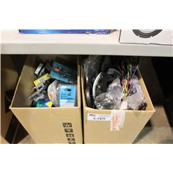 2 BOXES OF ASSORTED CABLES ETC